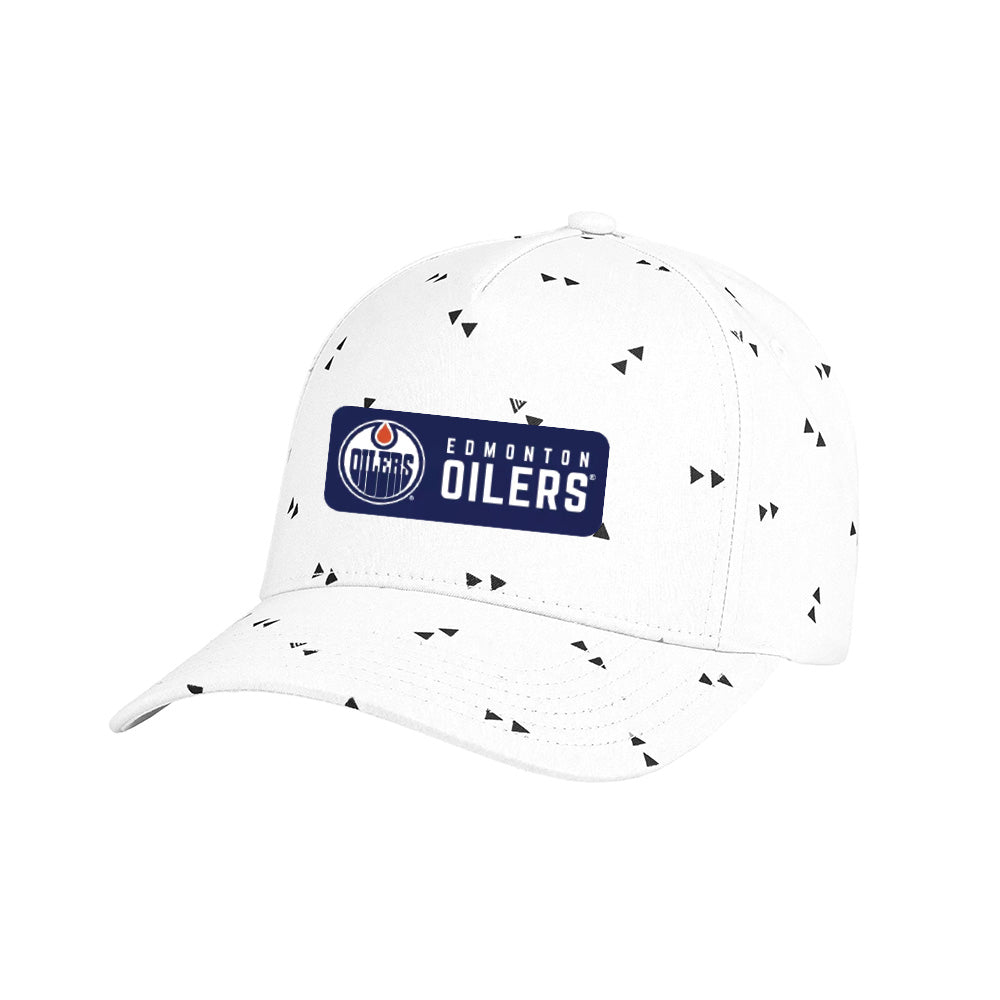 Edmonton Oilers Levelwear White Scatter Snapback Hat