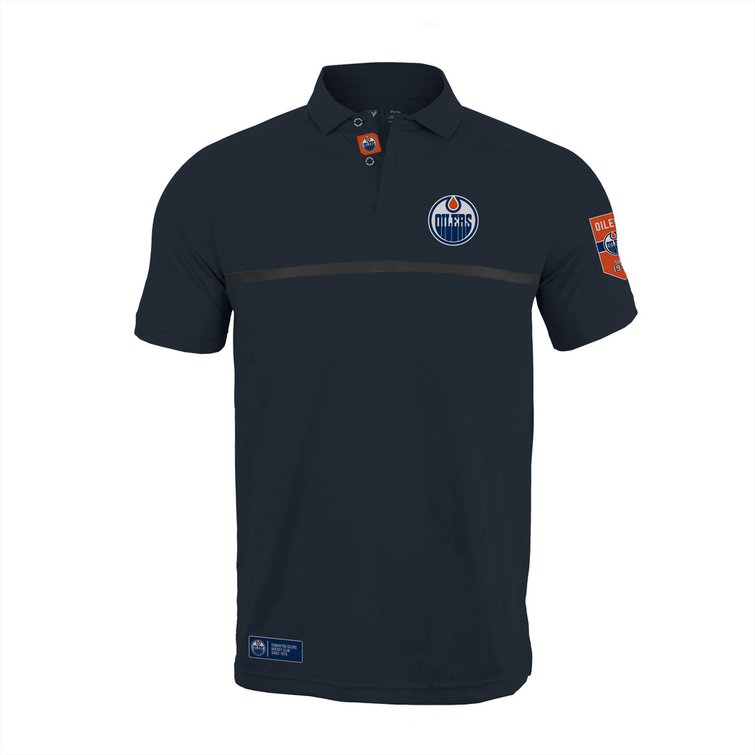 Edmonton Oilers Levelwear Sector Navy Polo