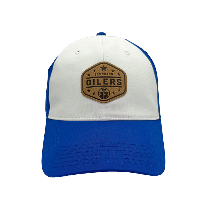 Edmonton Oilers Levelwear White & Blue Endure Adjustable Hat