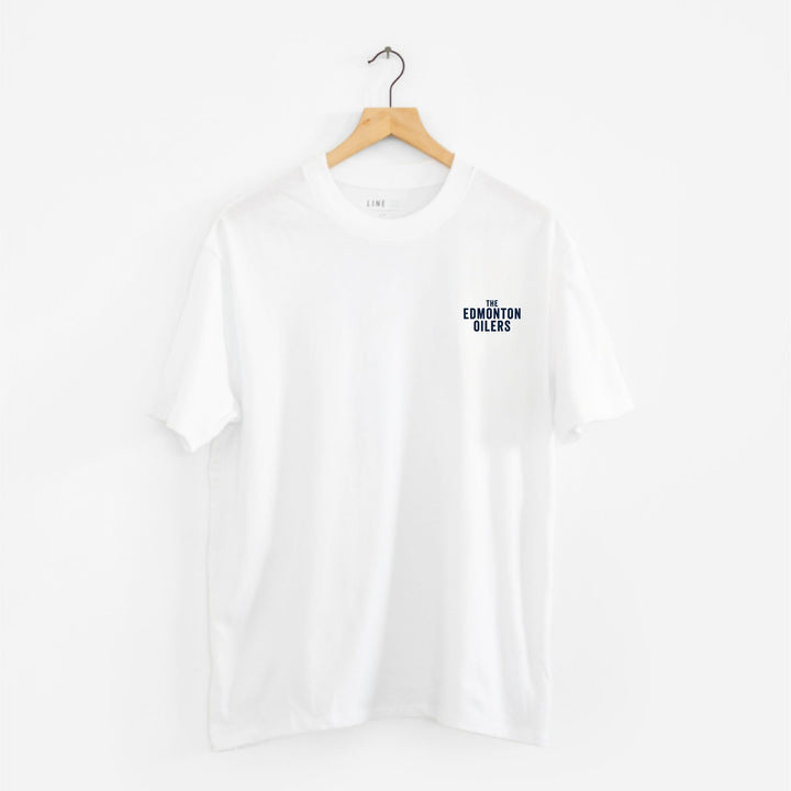 Edmonton Oilers Line Change Oversized Ticket White T-Shirt