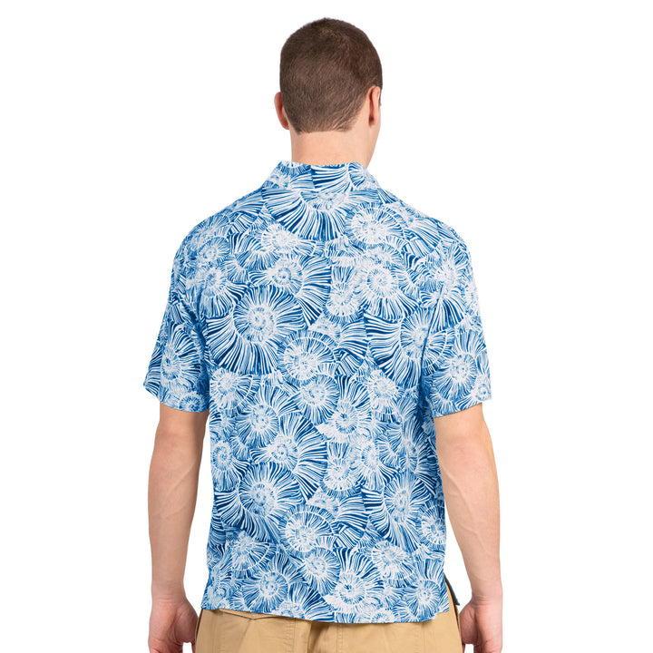 Edmonton Oilers Margaritaville Blue Getaway Party Button Up Shirt
