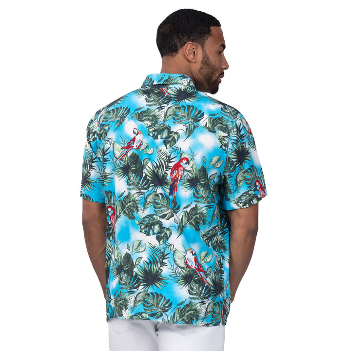 Edmonton Oilers Margaritaville Jungle Parrot Party Button Up Shirt