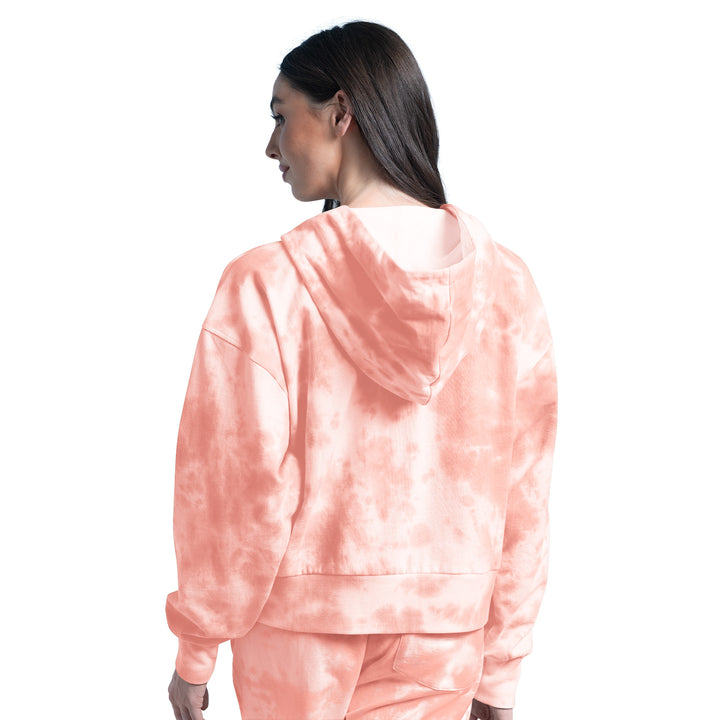 Edmonton Oilers Margaritaville Orange Tie Dye Boxy Cropped Hoodie