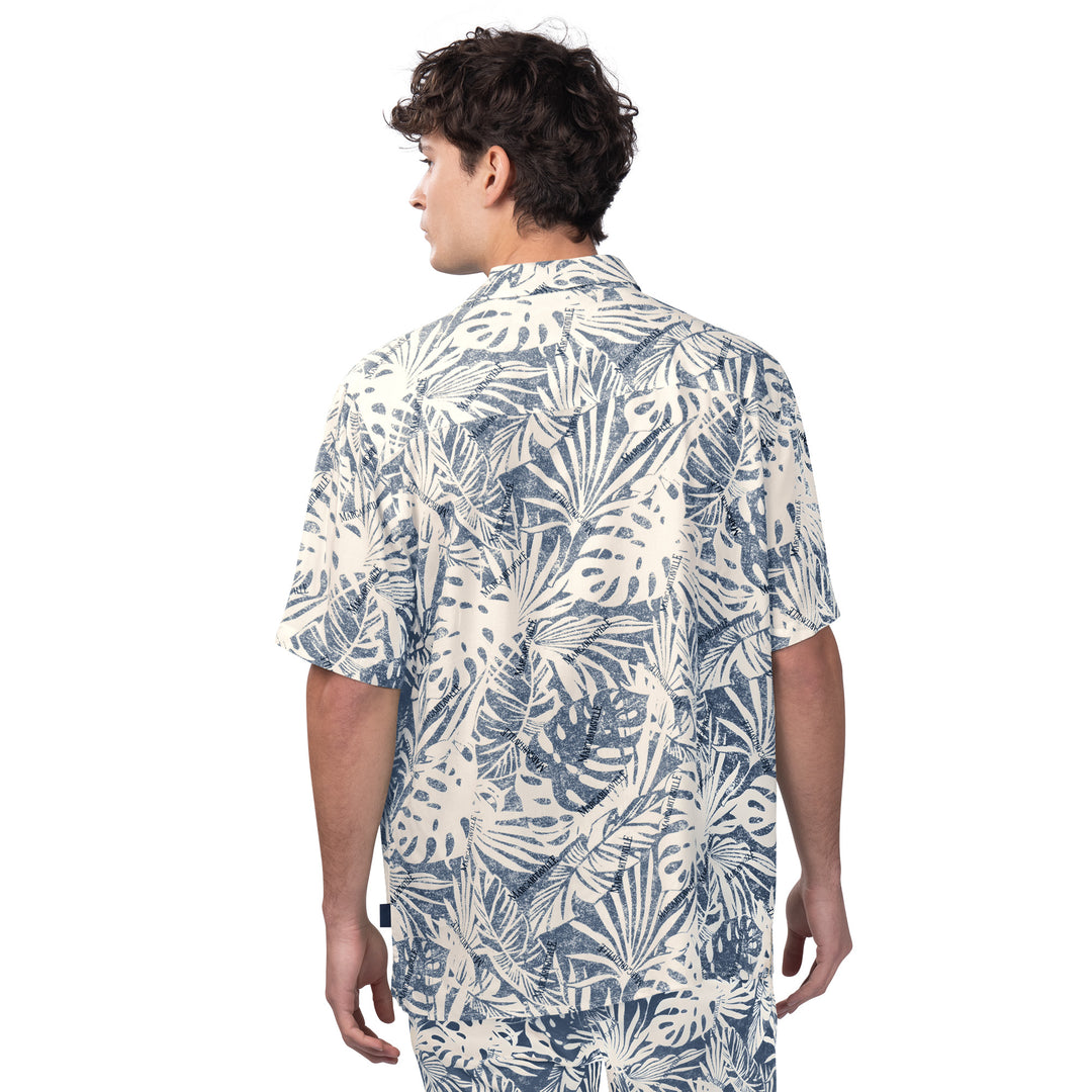 Edmonton Oilers Margaritaville Sand Washed Monstera Party Button Up Shirt