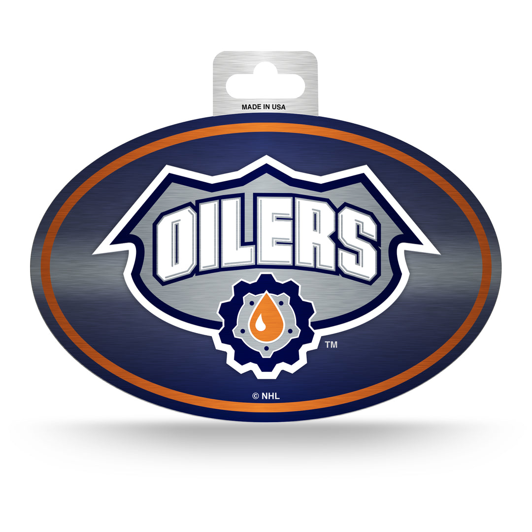 Edmonton Oilers Metallic Reverse Retro Oval Decal