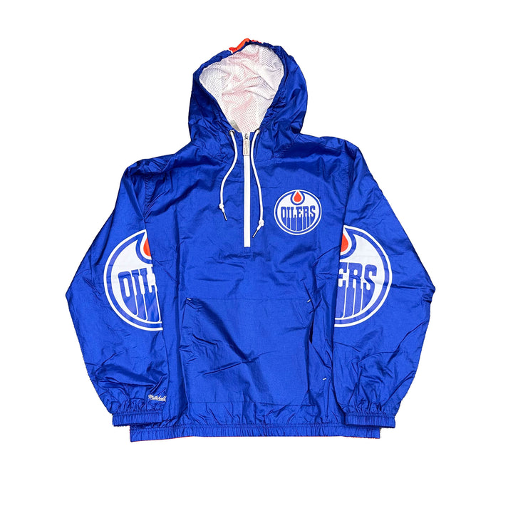 Edmonton Oilers Mitchell & Ness Team OG Blue Anorak Windbreaker Jacket