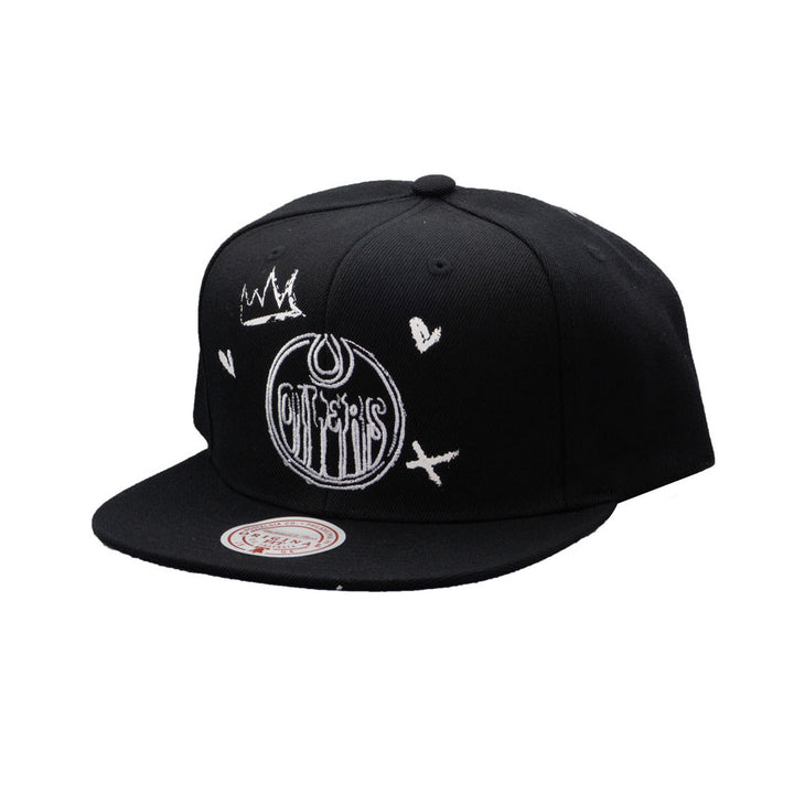 Edmonton Oilers Mitchell & Ness Blackboard Black Snapback Hat