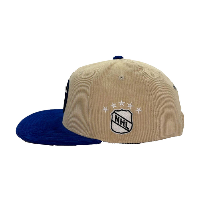 Edmonton Oilers Mitchell & Ness Two-Tone Corduroy Vintage Cream Snapback Hat