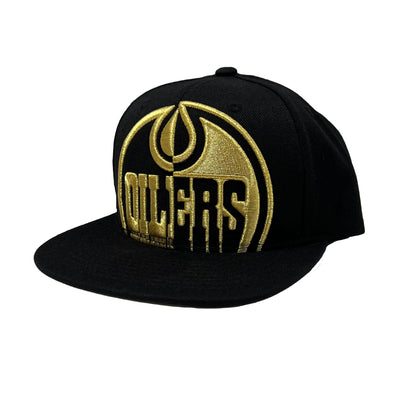 Edmonton Oilers Mitchell & Ness Gold Rush Black Snapback Hat