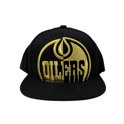 Edmonton Oilers Mitchell & Ness Gold Rush Black Snapback Hat