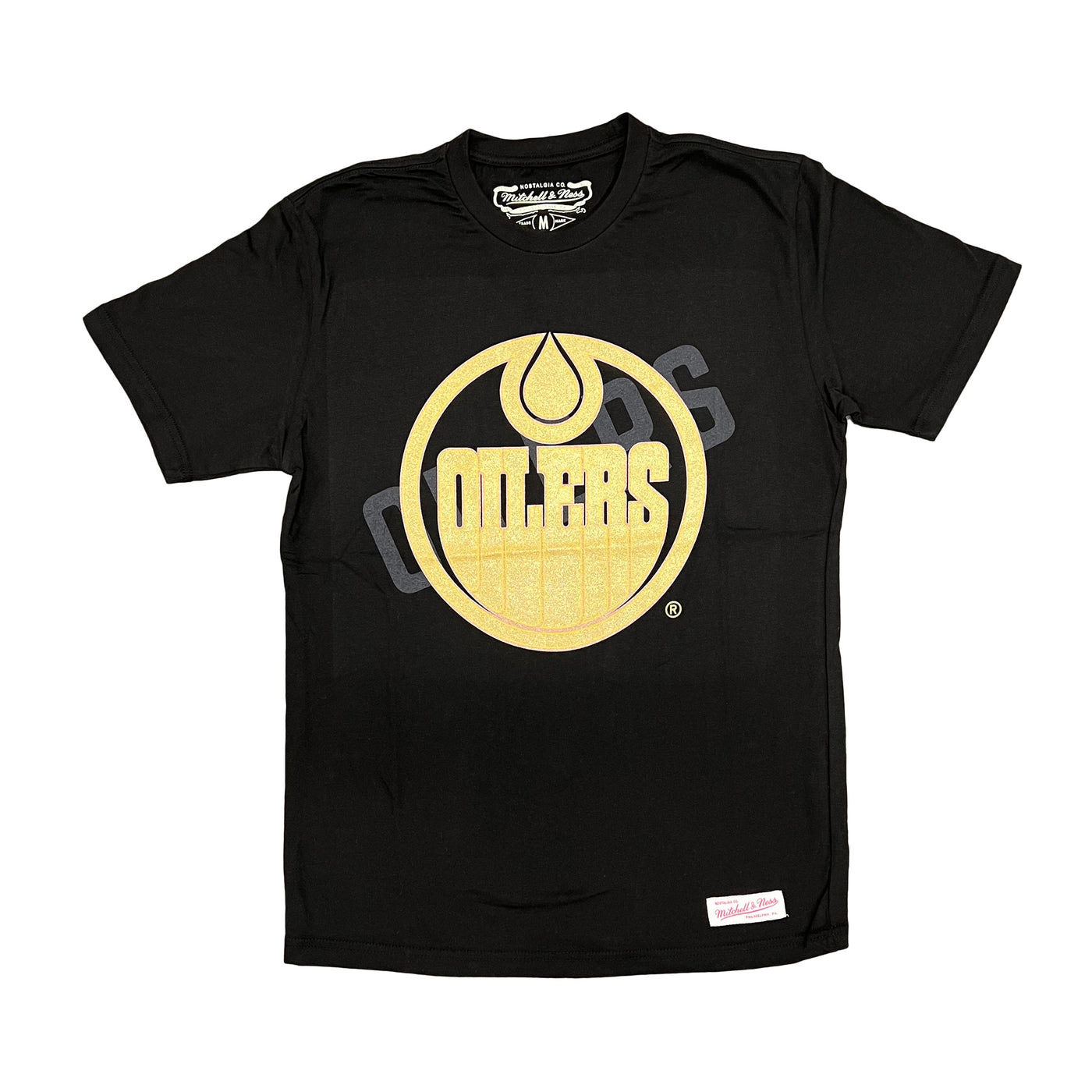Edmonton Oilers Mitchell & Ness Gold Rush Black T-Shirt
