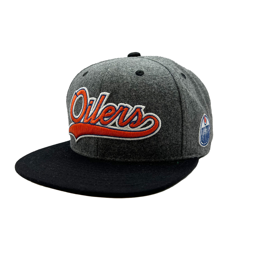 Edmonton Oilers Mitchell & Ness Melton Cod Grey Snapback Hat