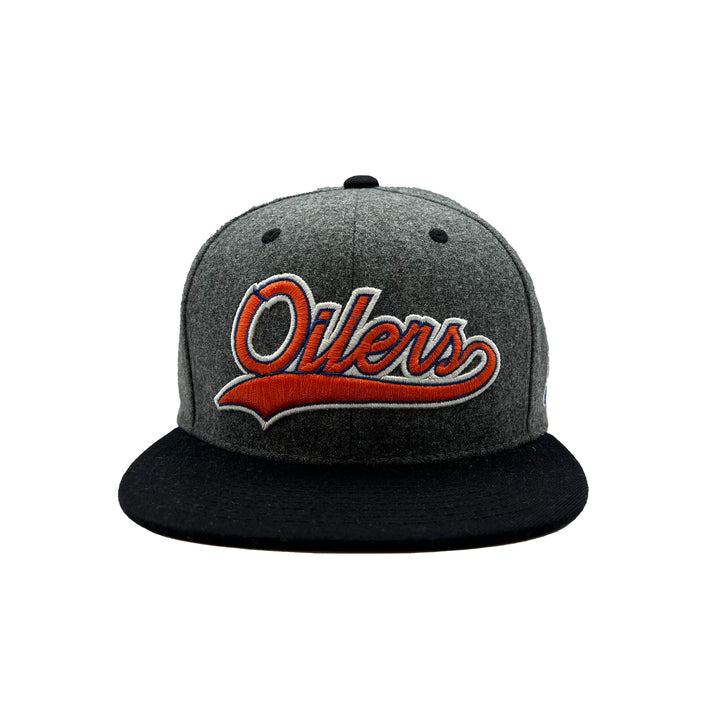 Edmonton Oilers Mitchell & Ness Melton Cod Grey Snapback Hat