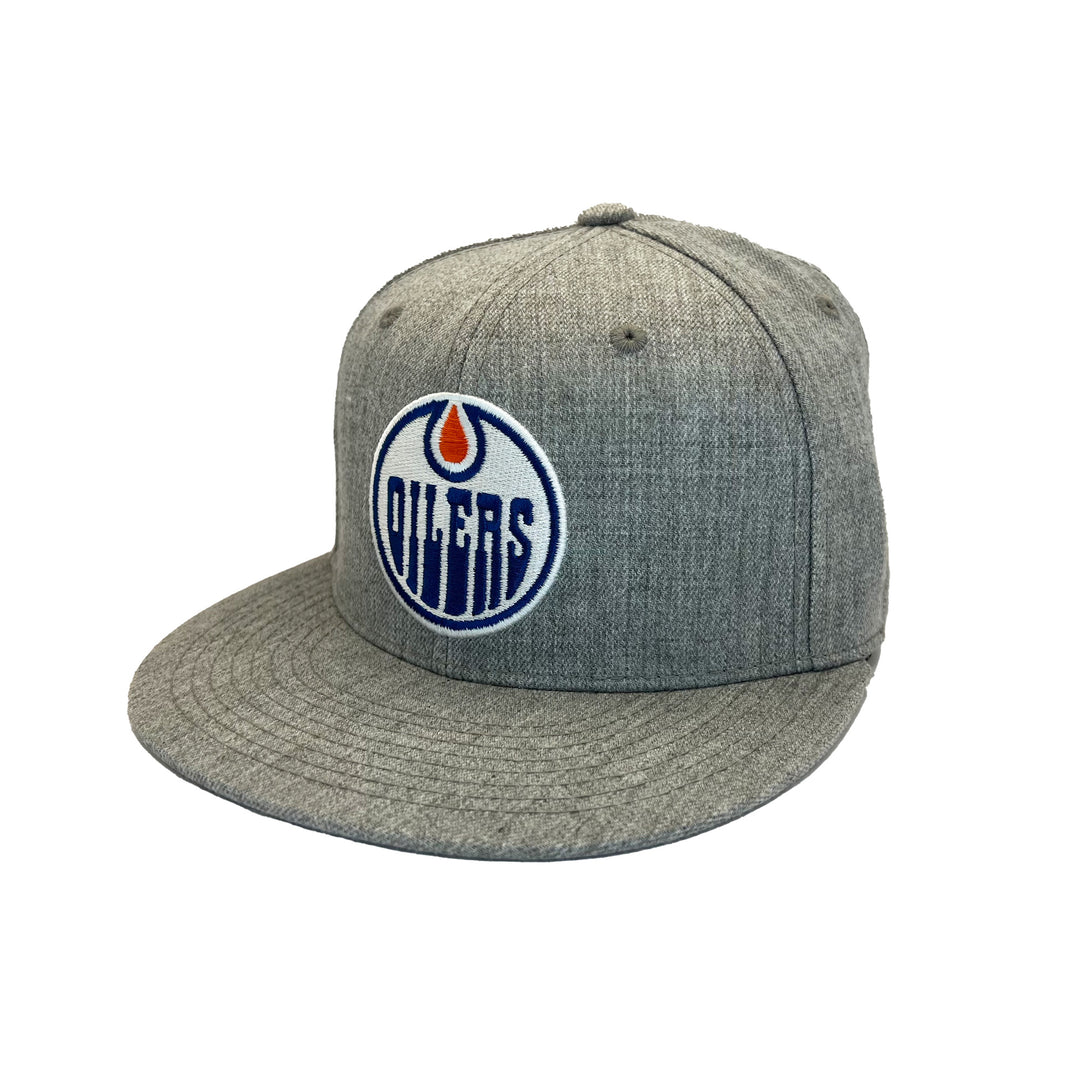 Edmonton Oilers Mitchell & Ness Grey Heater Fitted Hat