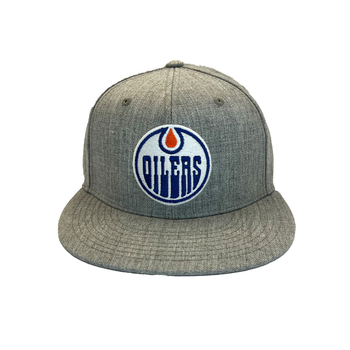 Edmonton Oilers Mitchell & Ness Grey Heater Fitted Hat