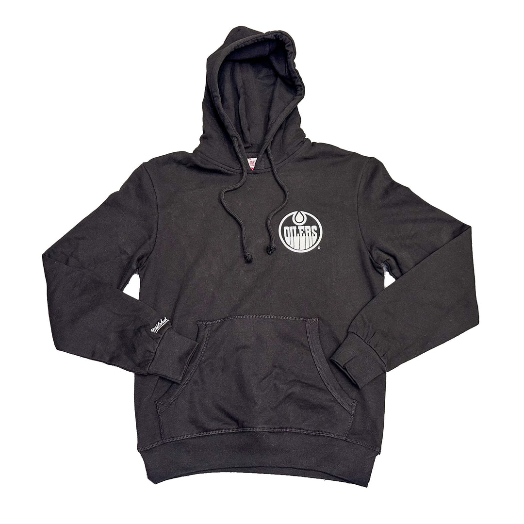Edmonton Oilers Mitchell & Ness Half Block Black & White Hoodie