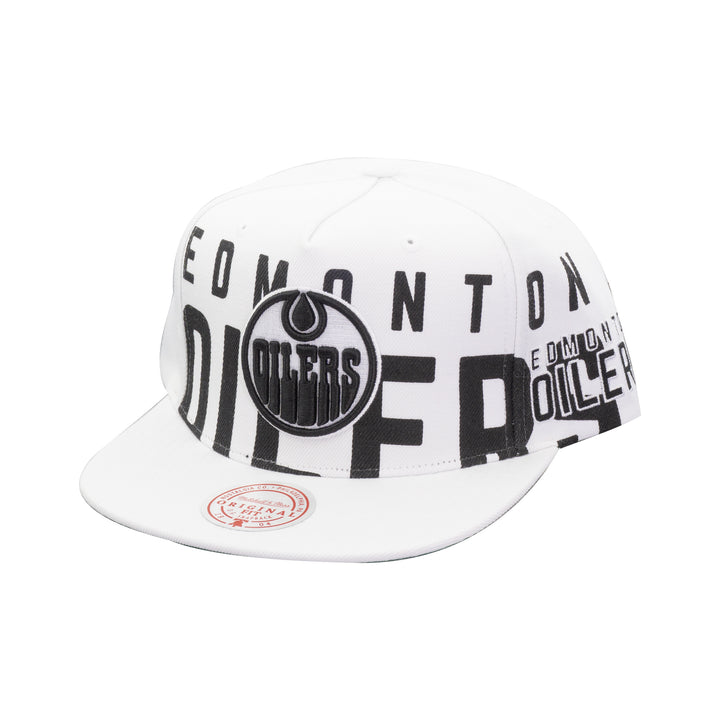 Edmonton Oilers Mitchell & Ness In Your Face White Snapback Hat