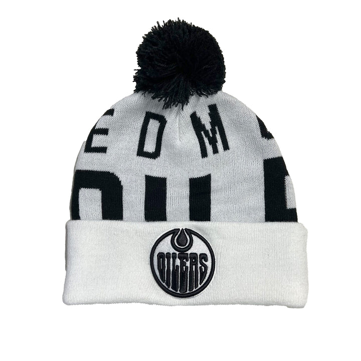Edmonton Oilers Mitchell & Ness In Your Face White Toque W/Pom