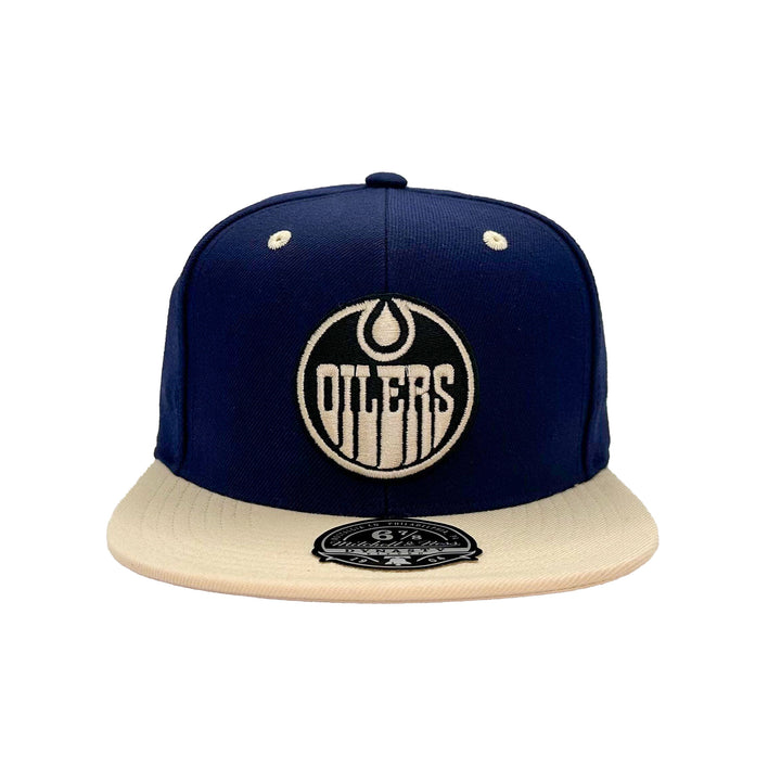 Edmonton Oilers Mitchell & Ness Navy & Cream Fitted Hat