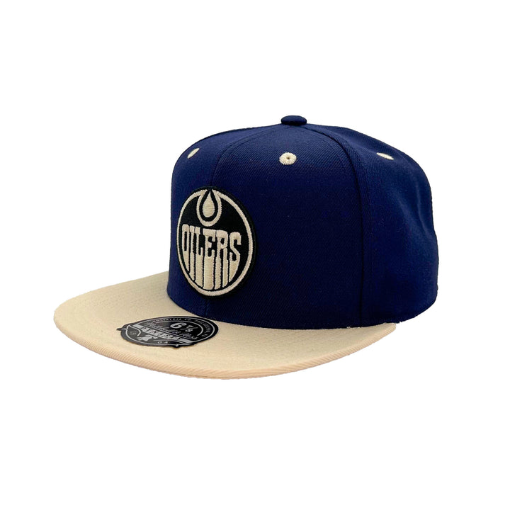 Edmonton Oilers Mitchell & Ness Navy & Cream Fitted Hat