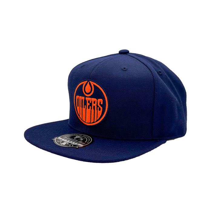 Edmonton Oilers Mitchell & Ness Navy Alternate Logo Fitted Hat