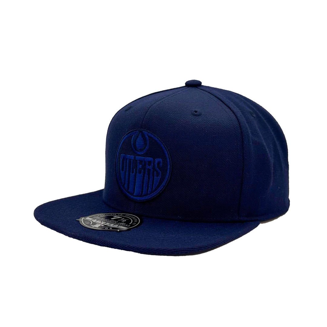 Edmonton Oilers Mitchell & Ness Navy Tonal Fitted Hat