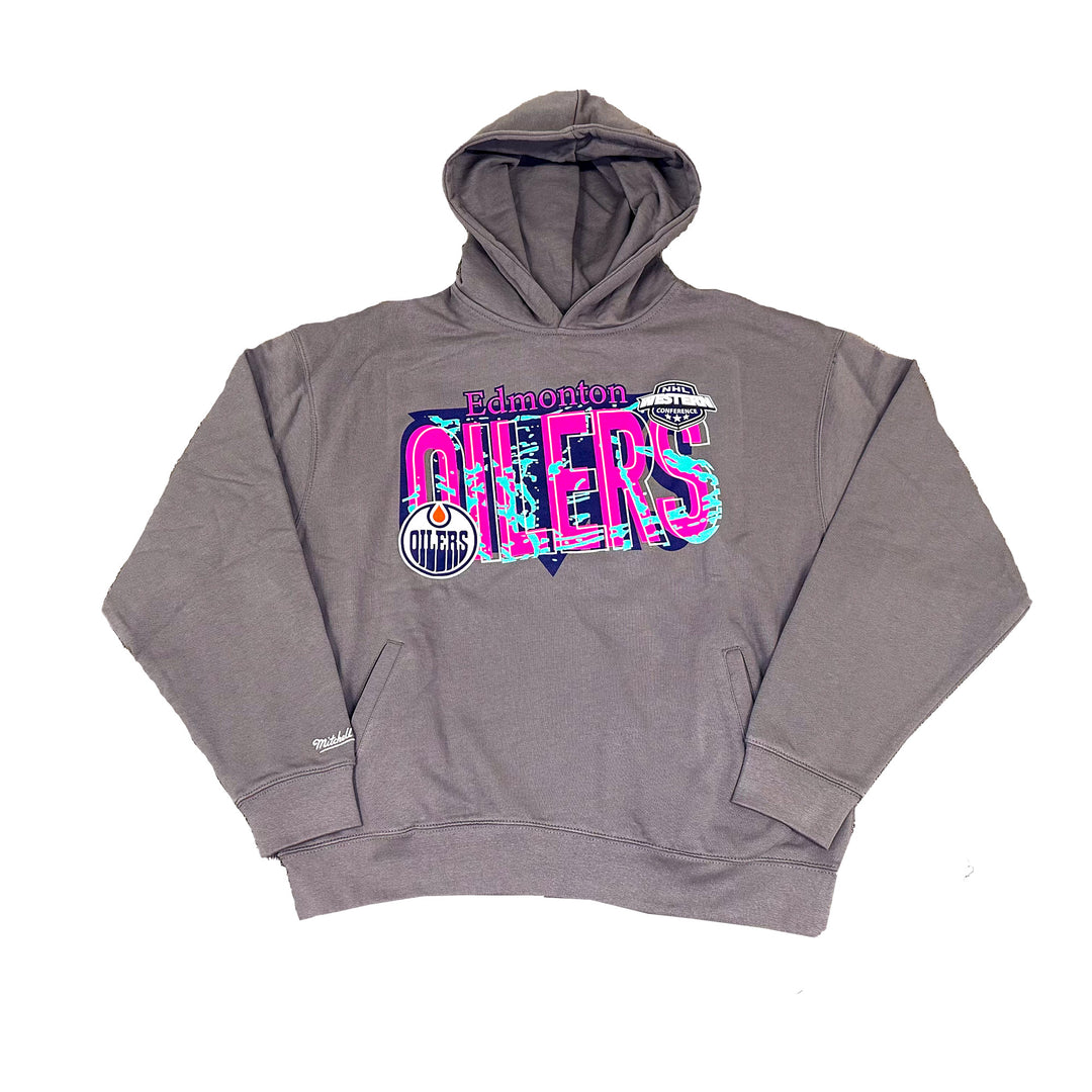 Edmonton Oilers Unisex Mitchell & Ness 90's Oversized Grey Hoodie