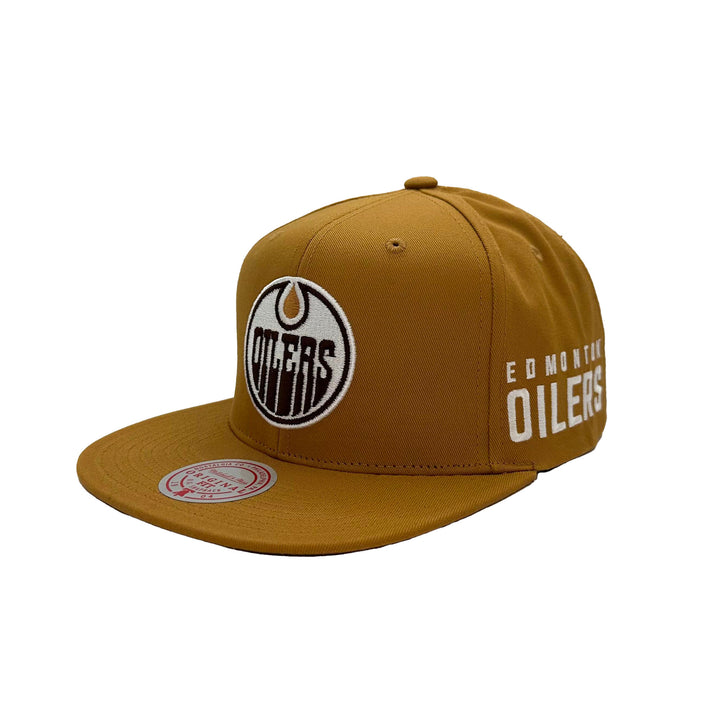 Edmonton Oilers Mitchell & Ness Tan Oakwood Snapback Hat