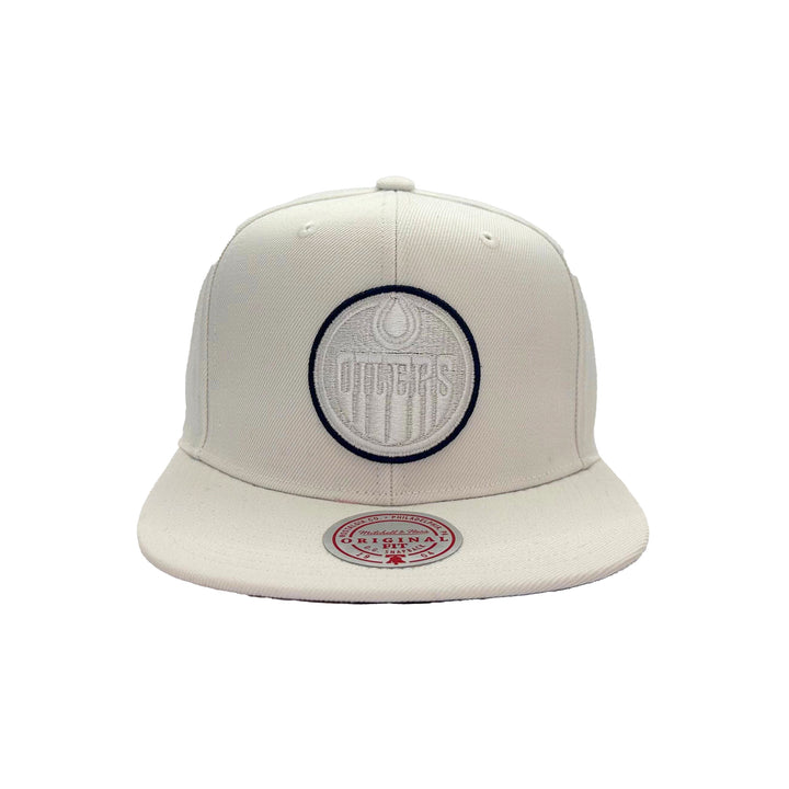 Edmonton Oilers Mitchell & Ness White Iceberg Snapback Hat