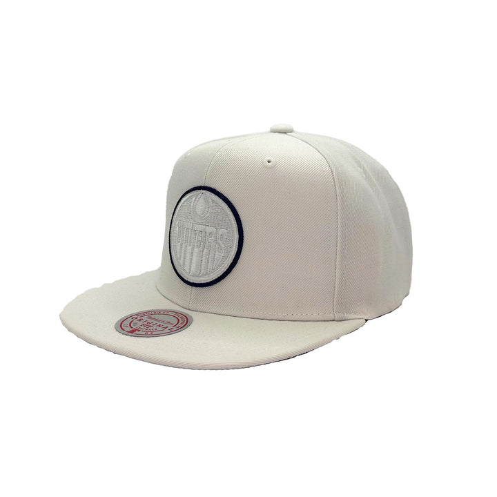 Edmonton Oilers Mitchell & Ness White Iceberg Snapback Hat