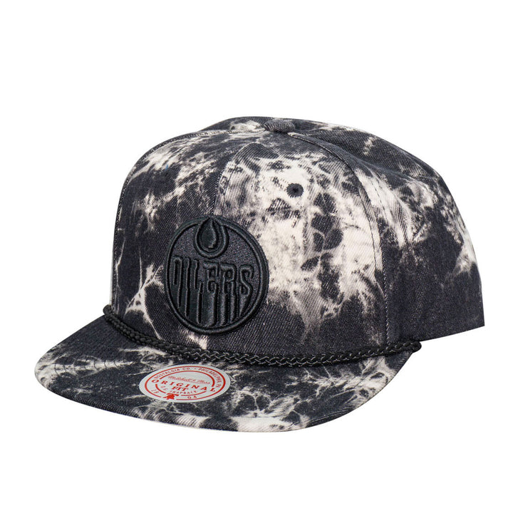 Edmonton Oilers Mitchell & Ness Black Drop Acid Snapback Hat