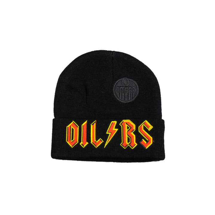 Edmonton Oilers Mitchell & Ness Black High Voltage Knit Cuffed Toque