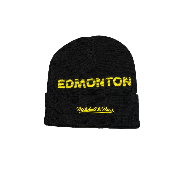 Edmonton Oilers Mitchell & Ness Black High Voltage Knit Cuffed Toque