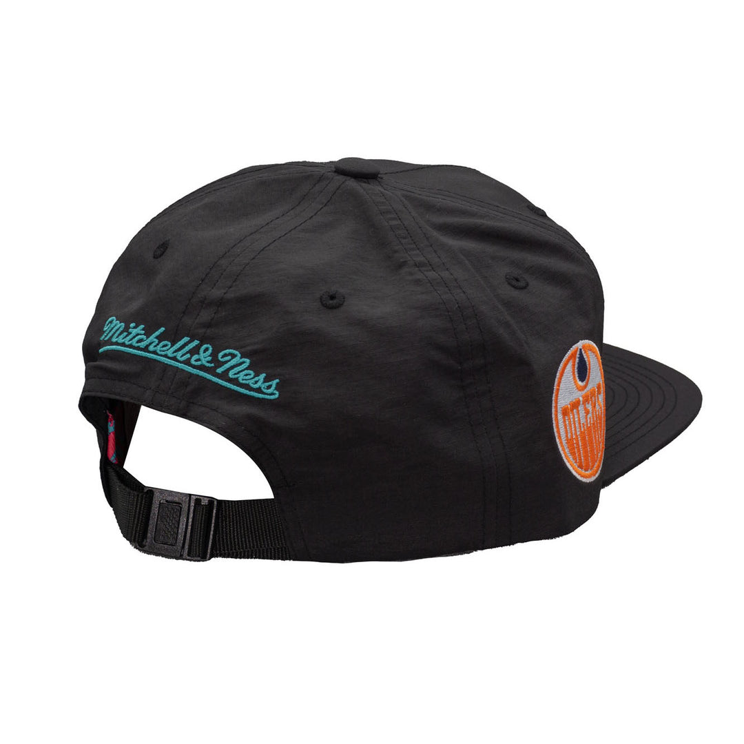 Edmonton Oilers Mitchell & Ness Black Reflective Deadstock Strapback Hat