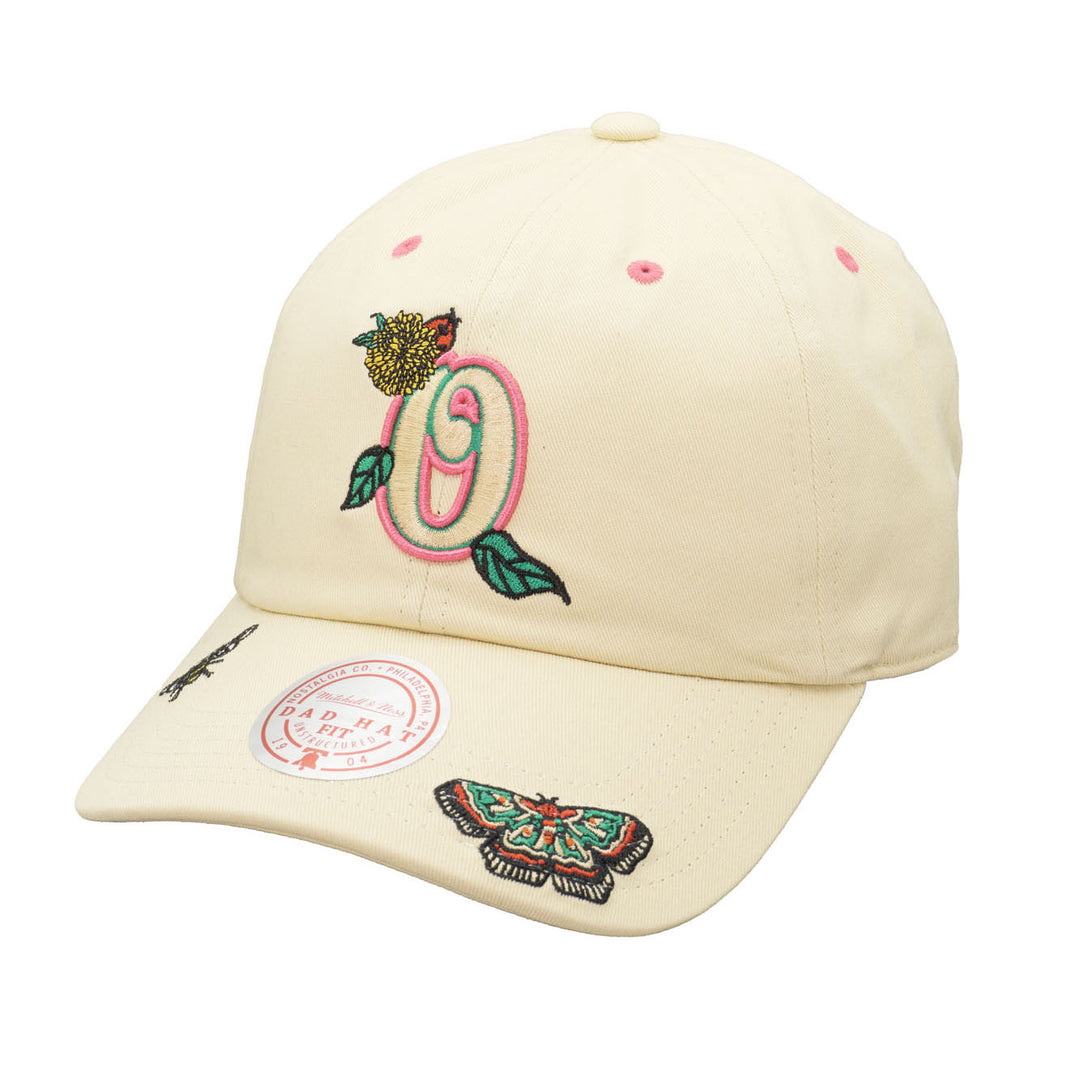 Edmonton Oilers Mitchell & Ness Cream Spring Letter Strapback Hat