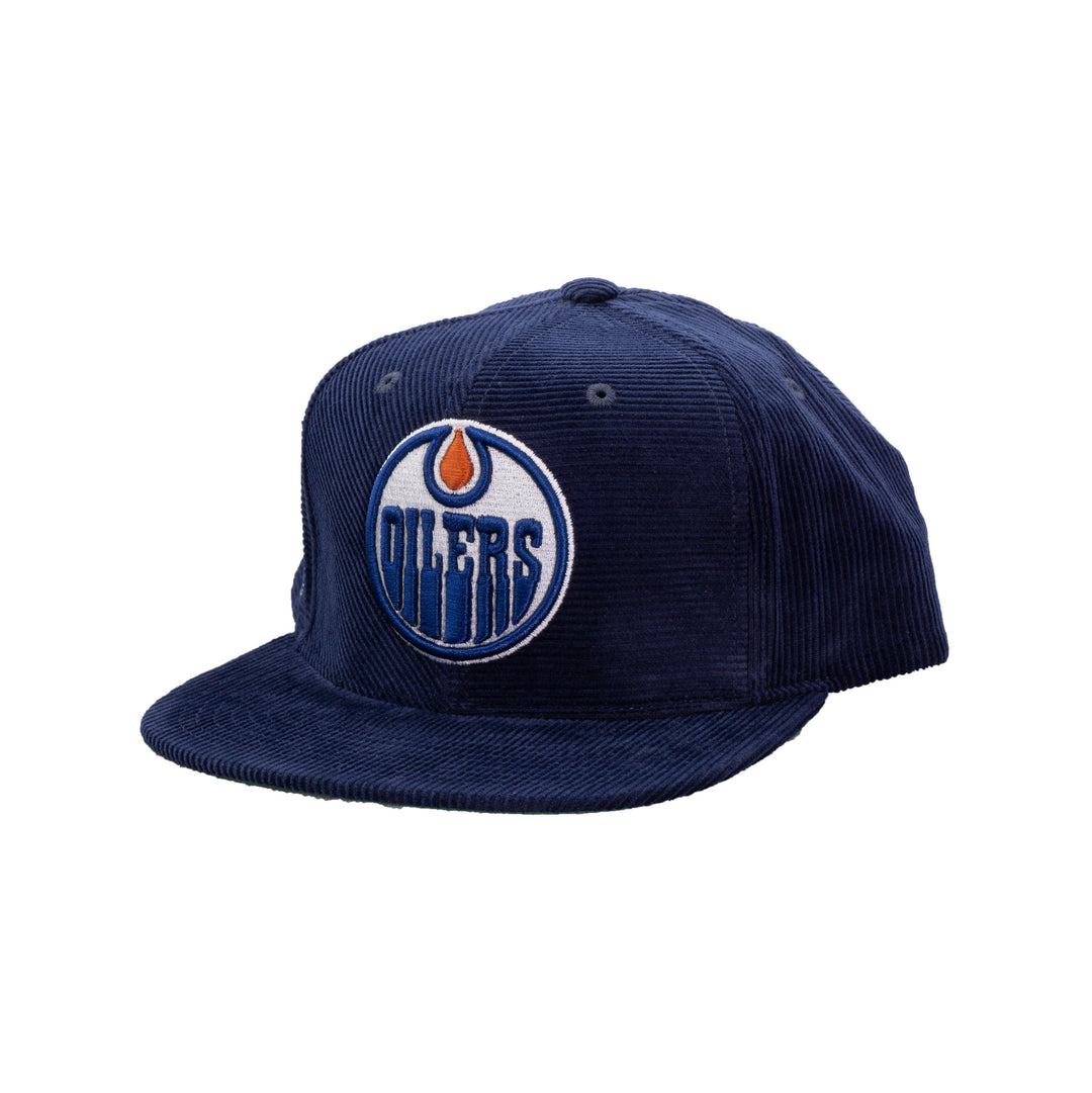 Edmonton Oilers Mitchell & Ness Navy Corduroy All Direct Vintage Snapback Hat