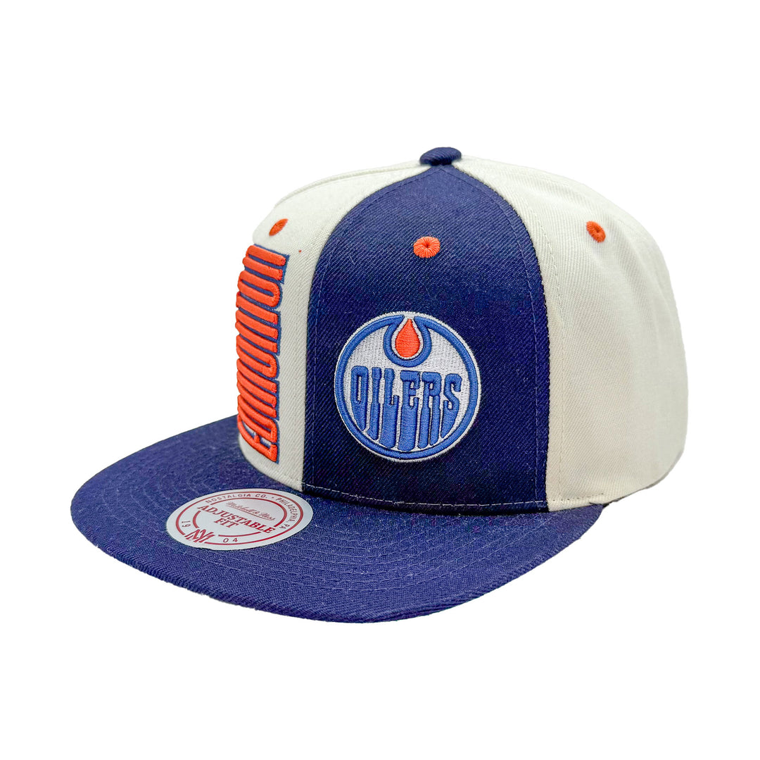Edmonton Oilers Mitchell & Ness Pop Panel Cream Snapback Hat