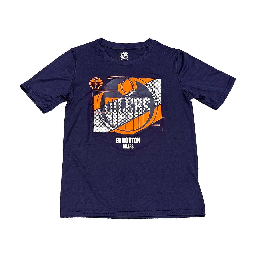 Edmonton Oilers Youth Outerstuff Cross Fit Tech Navy T-Shirt