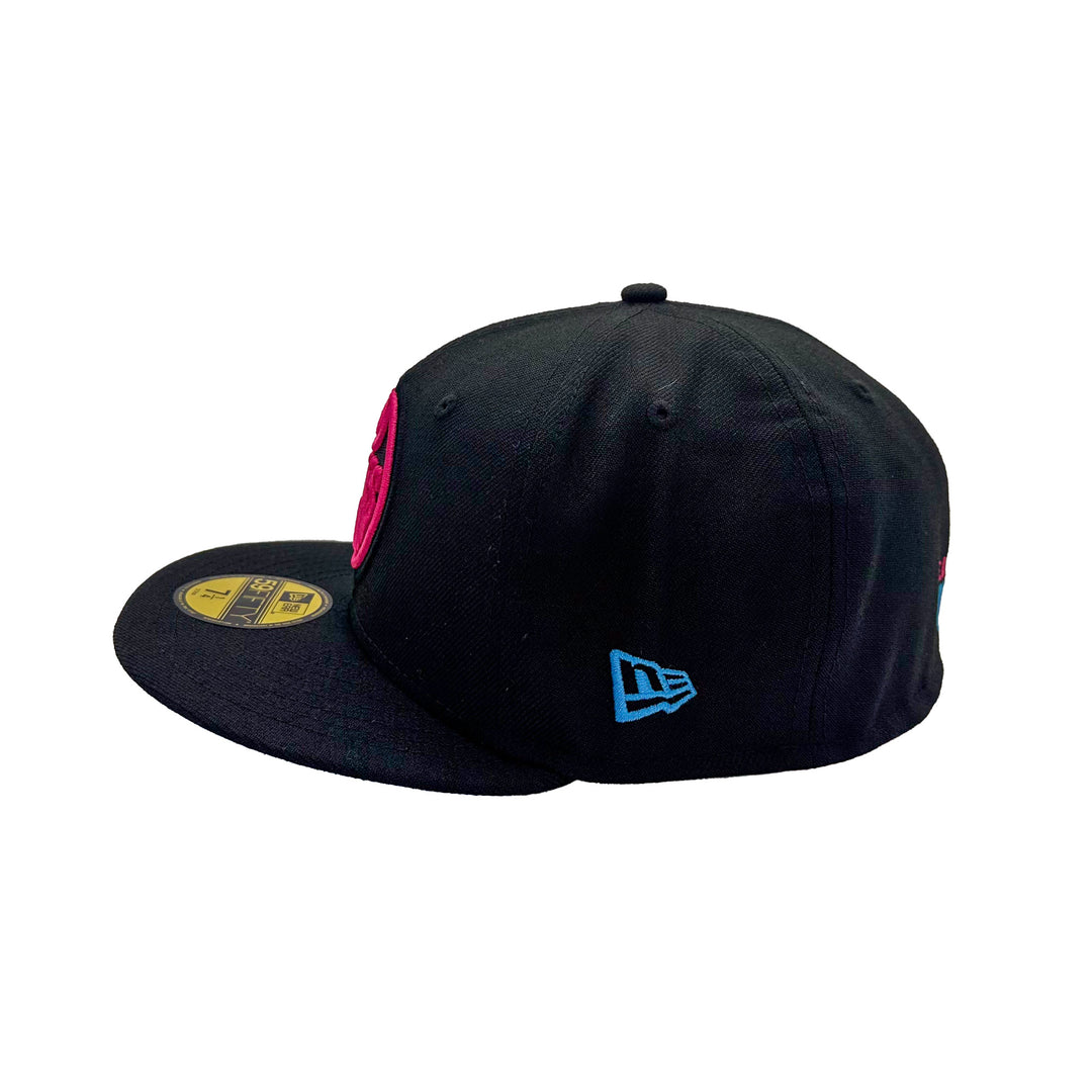 Edmonton Oilers New Era x 22Fresh Black & Pink Neon 59FIFTY Fitted Logo Hat