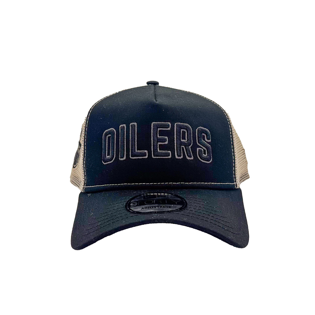 Edmonton Oilers New Era x 22Fresh Black Stone 9FORTY A-Frame Snapback Mesh Hat