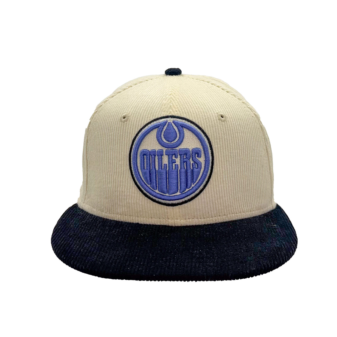 Edmonton Oilers New Era x 22Fresh Two-Tone Corduroy Cream 59FIFTY Fitted Logo Hat