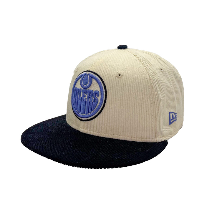 Edmonton Oilers New Era x 22Fresh Two-Tone Corduroy Cream 59FIFTY Fitted Logo Hat