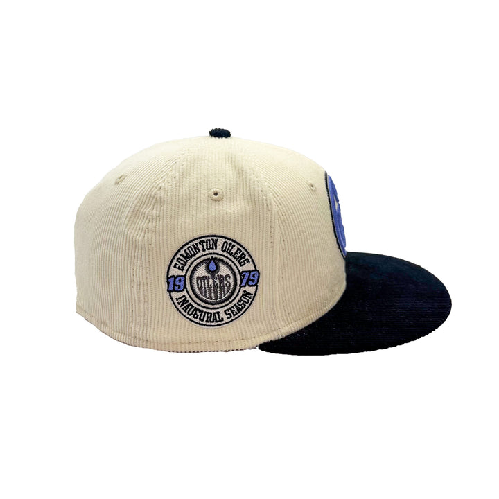 Edmonton Oilers New Era x 22Fresh Two-Tone Corduroy Cream 59FIFTY Fitted Logo Hat