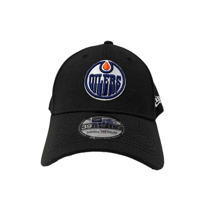 Edmonton Oilers New Era Black 39THIRTY Team Core Classic Flex Hat