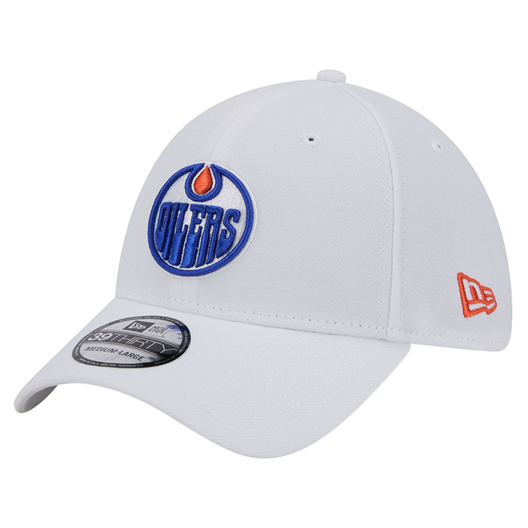 Edmonton Oilers New Era White 39THIRTY Team Core Classic Flex Hat