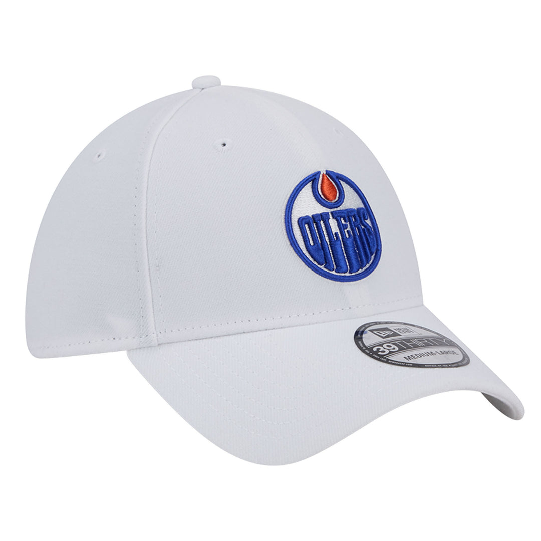 Edmonton Oilers New Era White 39THIRTY Team Core Classic Flex Hat
