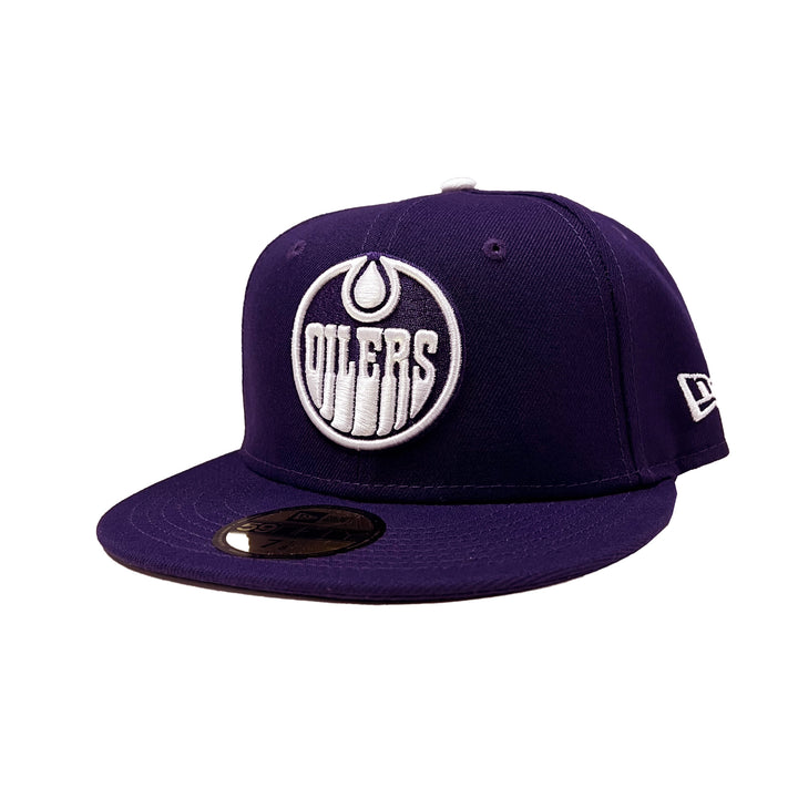 Edmonton Oilers New Era Tonal Purple Grape 59FIFTY Fitted Logo Hat