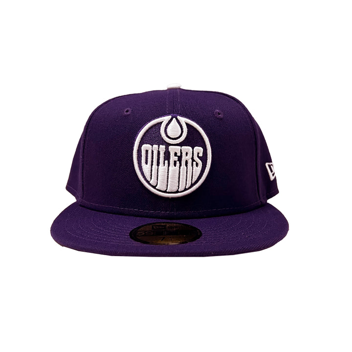 Edmonton Oilers New Era Tonal Purple Grape 59FIFTY Fitted Logo Hat