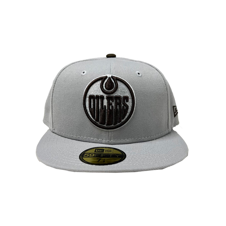 Edmonton Oilers New Era Timber Grey 59FIFTY Fitted Logo Hat