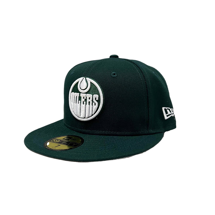 Edmonton Oilers New Era Dark Green 59FIFTY Fitted Logo Hat